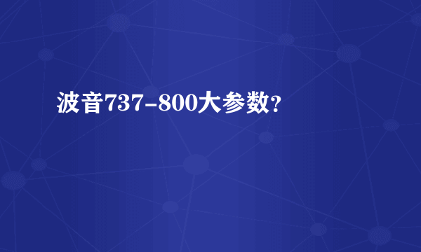 波音737-800大参数？