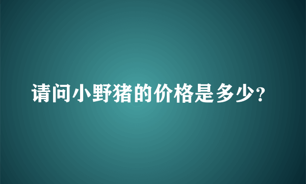 请问小野猪的价格是多少？