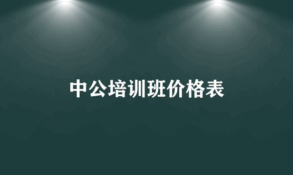 中公培训班价格表