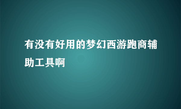 有没有好用的梦幻西游跑商辅助工具啊