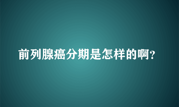 前列腺癌分期是怎样的啊？