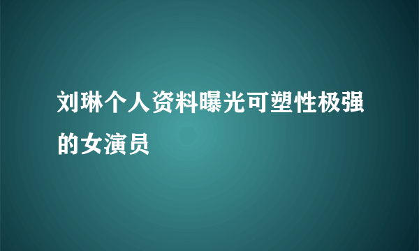 刘琳个人资料曝光可塑性极强的女演员