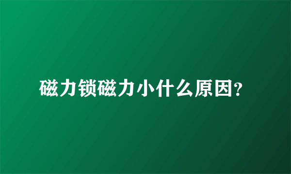 磁力锁磁力小什么原因？