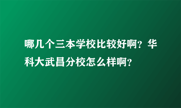 哪几个三本学校比较好啊？华科大武昌分校怎么样啊？