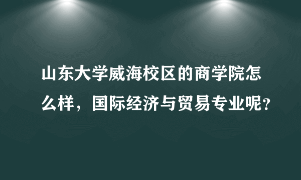 山东大学威海校区的商学院怎么样，国际经济与贸易专业呢？