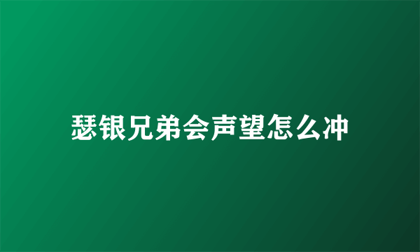 瑟银兄弟会声望怎么冲