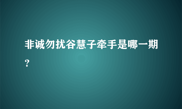 非诚勿扰谷慧子牵手是哪一期？