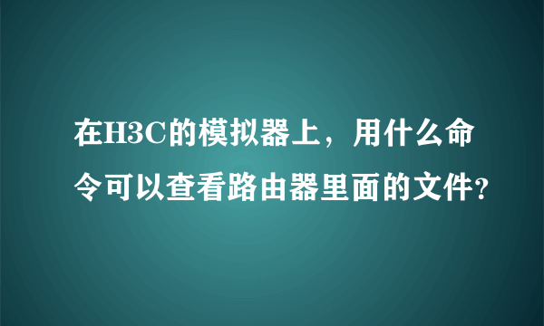 在H3C的模拟器上，用什么命令可以查看路由器里面的文件？