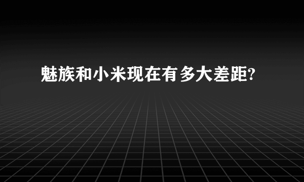 魅族和小米现在有多大差距?