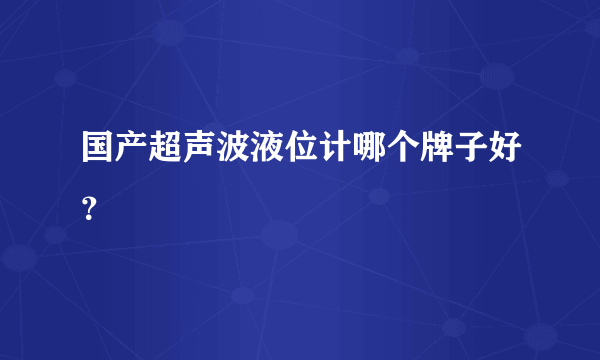 国产超声波液位计哪个牌子好？