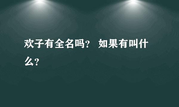 欢子有全名吗？ 如果有叫什么？