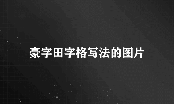 豪字田字格写法的图片