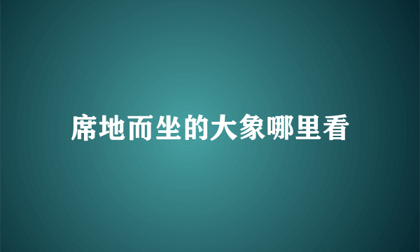 席地而坐的大象哪里看