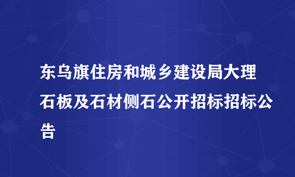 东乌旗住房和城乡建设局大理石板及石材侧石公开招标招标公告