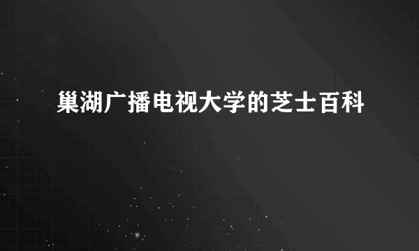 巢湖广播电视大学的芝士百科