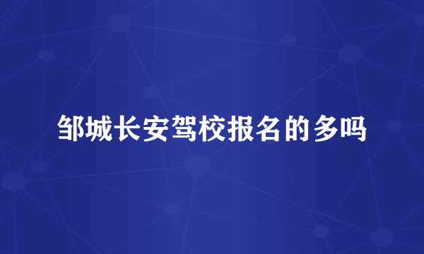 邹城长安驾校报名的多吗