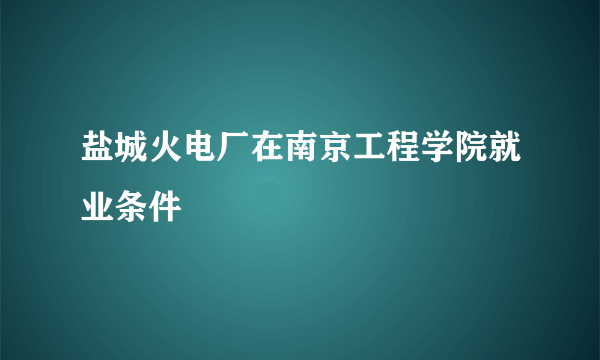 盐城火电厂在南京工程学院就业条件