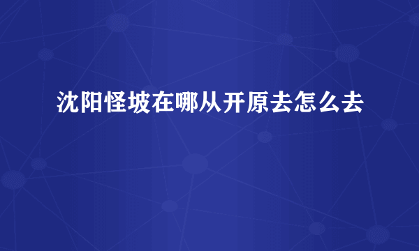 沈阳怪坡在哪从开原去怎么去