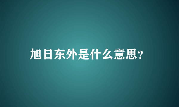 旭日东外是什么意思？