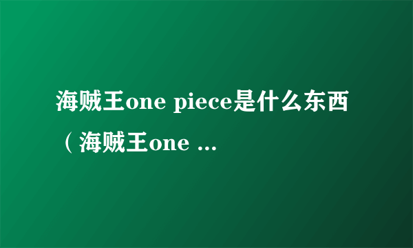 海贼王one piece是什么东西（海贼王one piece）