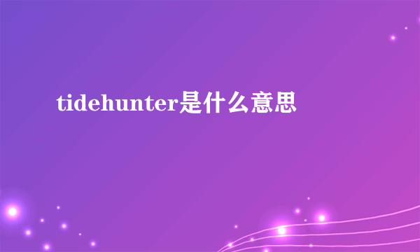 tidehunter是什么意思