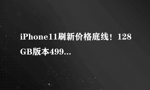 iPhone11刷新价格底线！128GB版本4999元，网友：买来当暖手宝？