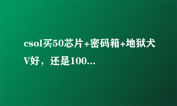 csol买50芯片+密码箱+地狱犬V好，还是100芯片+密码箱好？