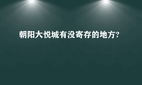 朝阳大悦城有没寄存的地方?