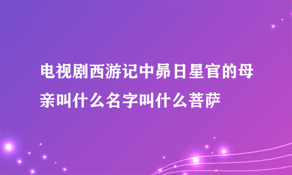 电视剧西游记中昴日星官的母亲叫什么名字叫什么菩萨