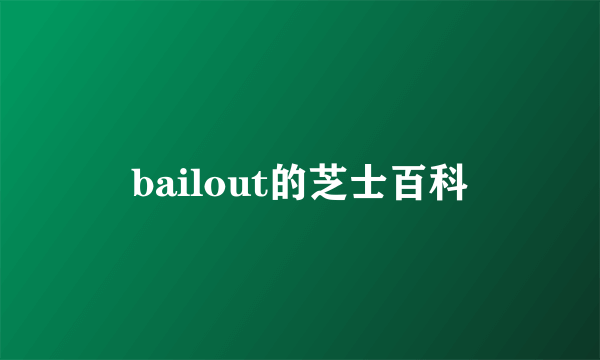 bailout的芝士百科