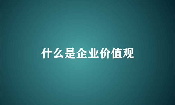 什么是企业价值观