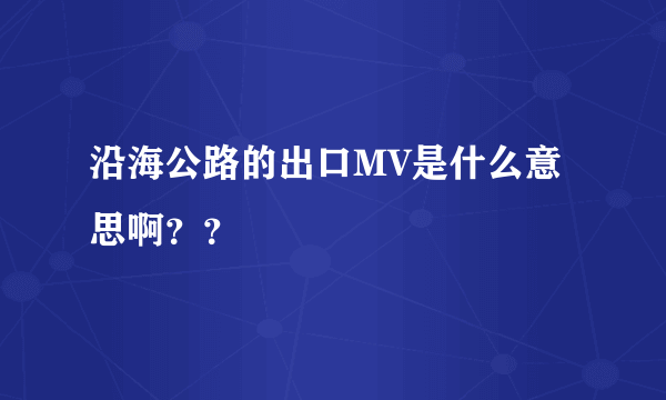 沿海公路的出口MV是什么意思啊？？