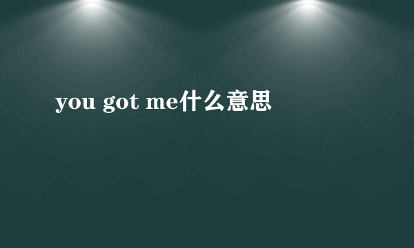 you got me什么意思