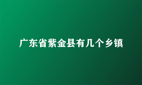 广东省紫金县有几个乡镇