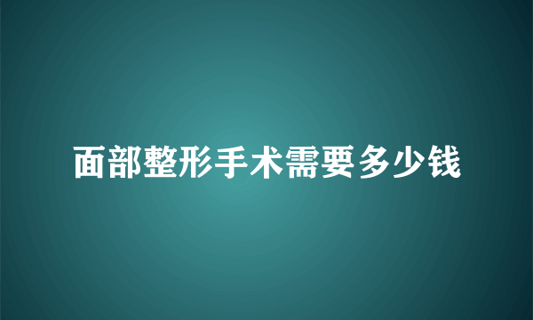 面部整形手术需要多少钱