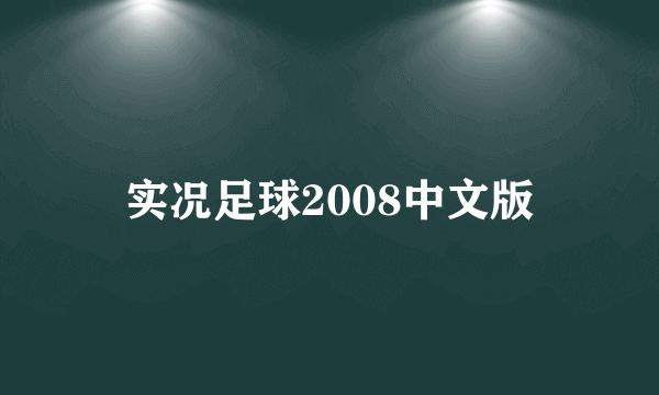 实况足球2008中文版