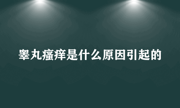 睾丸瘙痒是什么原因引起的