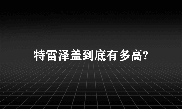 特雷泽盖到底有多高?