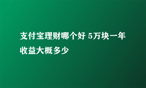 支付宝理财哪个好 5万块一年收益大概多少