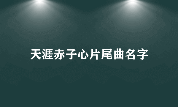 天涯赤子心片尾曲名字