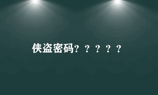 侠盗密码？？？？？