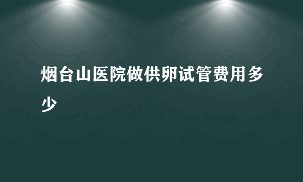 烟台山医院做供卵试管费用多少