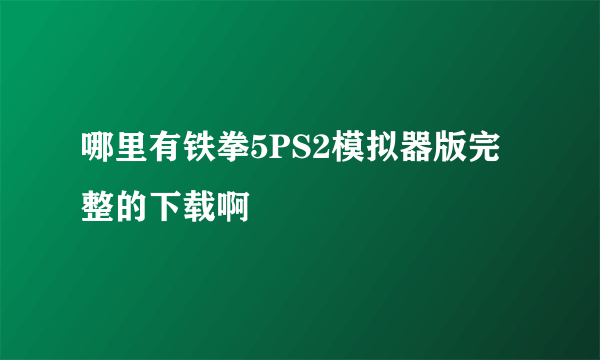 哪里有铁拳5PS2模拟器版完整的下载啊