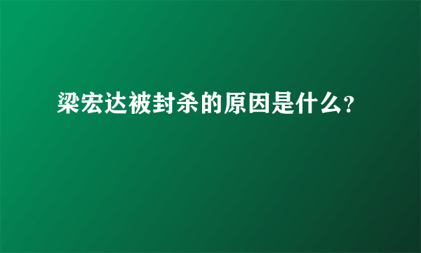 梁宏达被封杀的原因是什么？