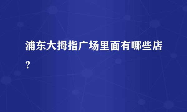 浦东大拇指广场里面有哪些店？