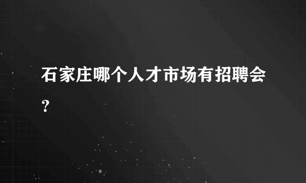 石家庄哪个人才市场有招聘会？