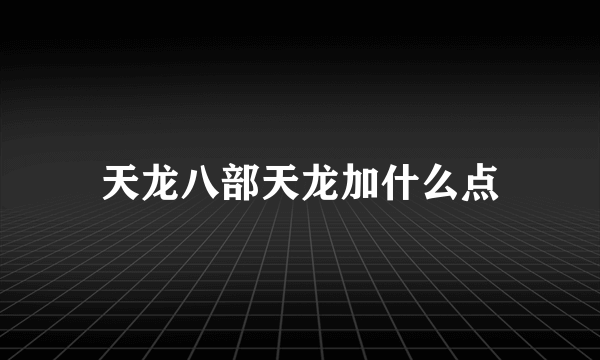 天龙八部天龙加什么点