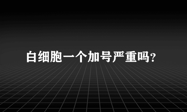 白细胞一个加号严重吗？