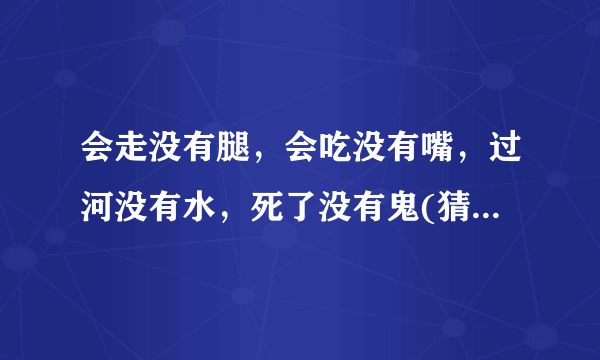 会走没有腿，会吃没有嘴，过河没有水，死了没有鬼(猜一日常用品)