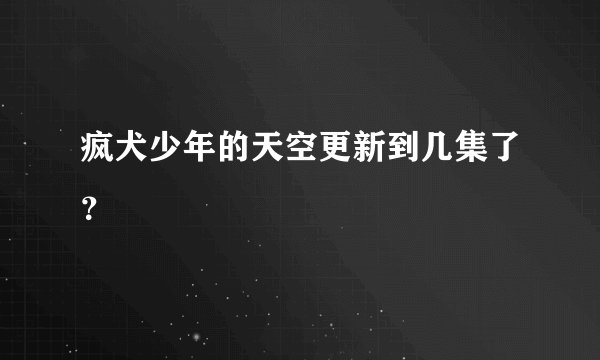 疯犬少年的天空更新到几集了？